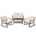 thumbnail image 1 of KAMEROUT 4-Piece Patio Conversation Set with Rocking Chairs and Storage Coffee Table for Backyard, Porch, Garden and Poolside, 1 of 8