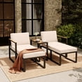 thumbnail image 1 of KAMEROUT 5 Pieces Outdoor Conversation Set, Modular Patio Sofa Set with Beige Cushions for Garden and Balcony, 1 of 7