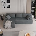 thumbnail image 1 of KAMEROUT 96" Modular Sectional Sofa Couches, L-Shaped Boneless Cloud Couch with Deep Seat & Plush Corduroy Fabric (Gray, Left Facing Chaise), 1 of 7