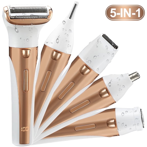 KAMIDA Electric Shaver Razors For Women,Shaver Electric Hair Remover Face Nose Hair Eyebrow Arms Bikini Set,Portable Hair Shaver,5 in 1 New Multi-functional Rechargeable Hair Shaver
