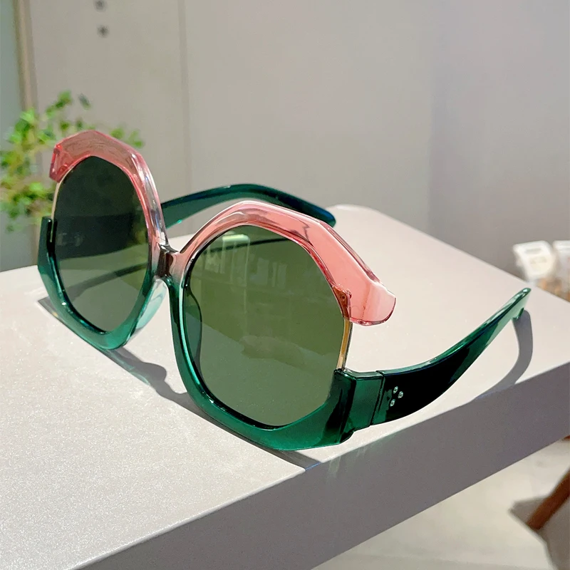 KAMMPT Oversized Round Sunglasses Women 2024 New Fashion  display picture 3