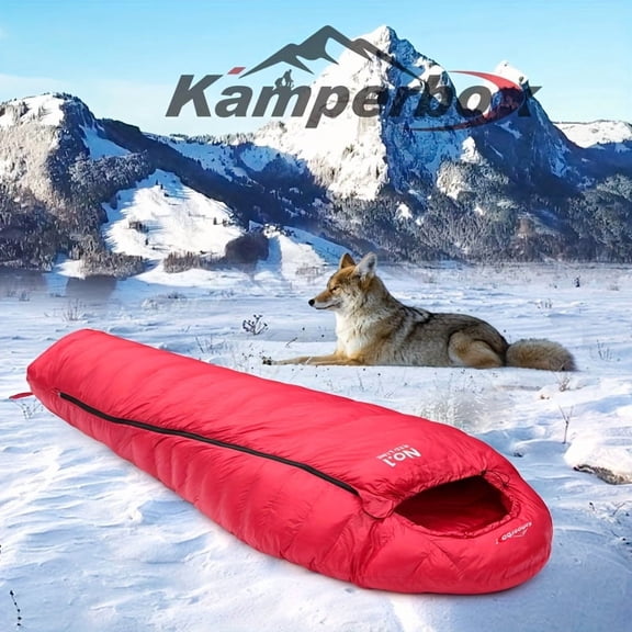 KAMPERBOX Ultra-Light Winter Sleeping Bag - Comfortable Nylon Material, Zipper Closure, Synthetic Insulation Material, Suitable for Camping and Outdoor Adventures, Perfect Gift for Valentine's Day,