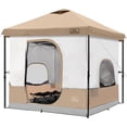 thumbnail image 1 of KAMPKEEPER 10x10 Instant Pop Up Canopy Tent - Fits 6 Person - Khaki, 1 of 6