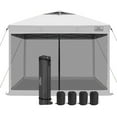 thumbnail image 1 of KAMPKEEPER 10x10 Pop Up Canopy Tent with Netting, Portable Outdoor Sun Shade, White, 1 of 8
