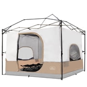 KAMPKEEPER Camping Inner Tent for Pop Up Canopy, Converts 10x10 Straight Leg Canopy into Camping Tent Fully Vented RoofTop & Frame NOT Included, Khaki