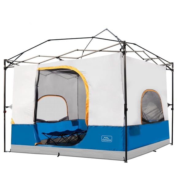 KAMPKEEPER Camping Inner Tent for Pop Up Canopy, Converts 10'x10' Straight Leg Canopy into Camping Tent–Fully Vented Roof(Top & Frame NOT Included), Light Blue