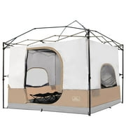 KAMPKEEPER Camping Inner Tent for Pop Up Canopy Tent, Converts 10'x10' Straight Leg Canopy into Camping Tent–Fully Vented Roof(Canopy & Frame NOT Included), Khaki