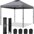 thumbnail image 1 of KAMPKEEPER Pop up Canopy Tent, 3 Adjustable Height with Wheeled Carrying Bag, 4 Ropes and 4 Stakes (Dark Grey), 1 of 8