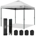 thumbnail image 1 of KAMPKEEPER Pop up Canopy Tent, 3 Adjustable Height with Wheeled Carrying Bag, 4 Ropes and 4 Stakes (White), 1 of 8