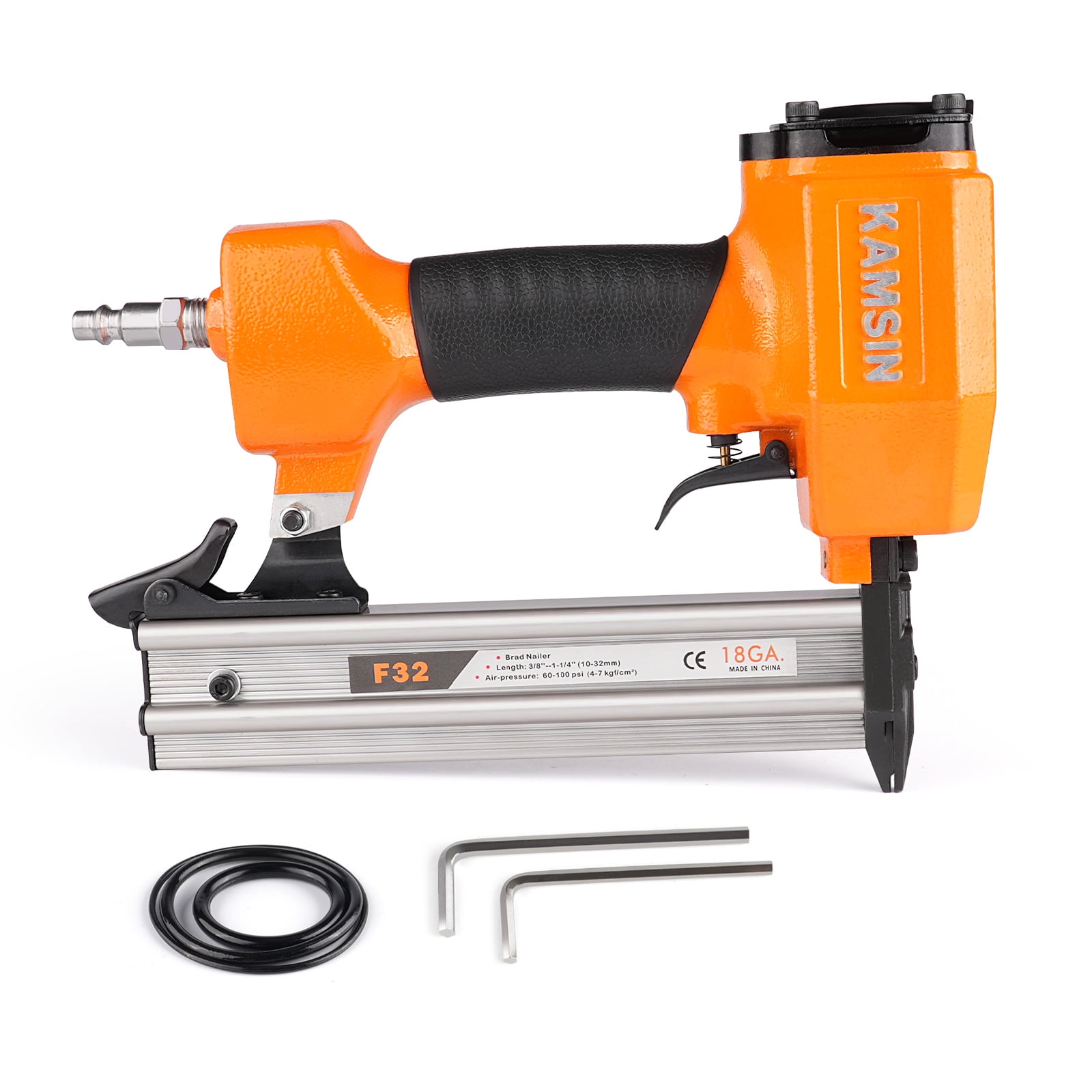 KAMSIN F32 Pneumatic Brad Nailer, 18 GA 3/8'' to 11/4'' Nails, Compact