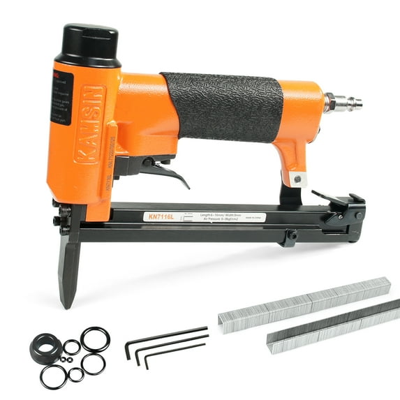 KAMSIN KN7116L 22 GA Pneumatic Upholstery Stapler with Long Nose, Fits 3/8" Crown,3/16" to 5/8"Staples