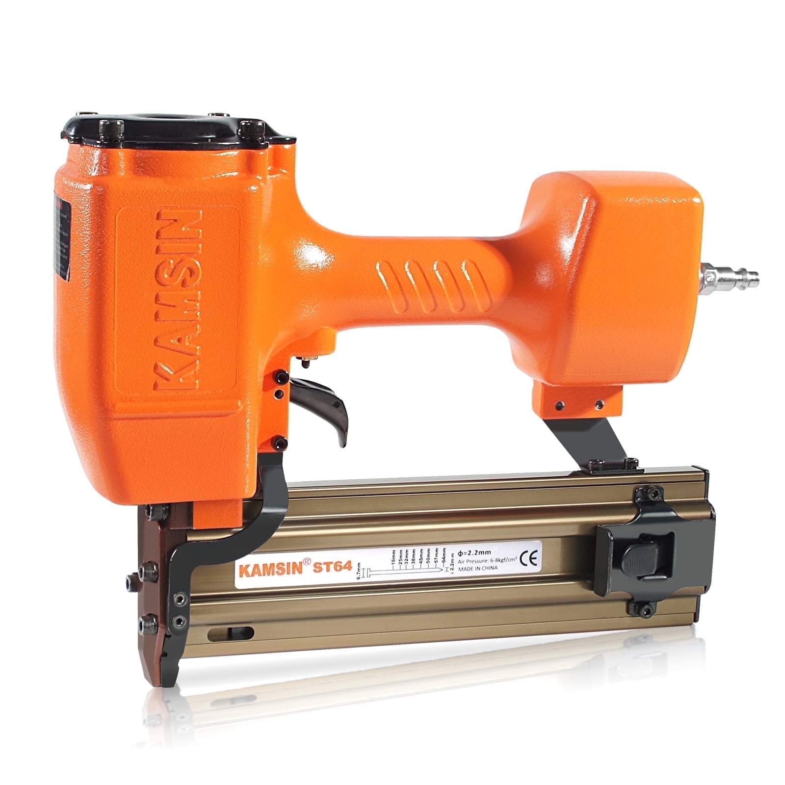 KAMSIN ST64 14 GA Heavy Duty Pneumatic Concrete T Nail Gun, 1'' to 2-1/2'' inch T Nails, Air Power Tool