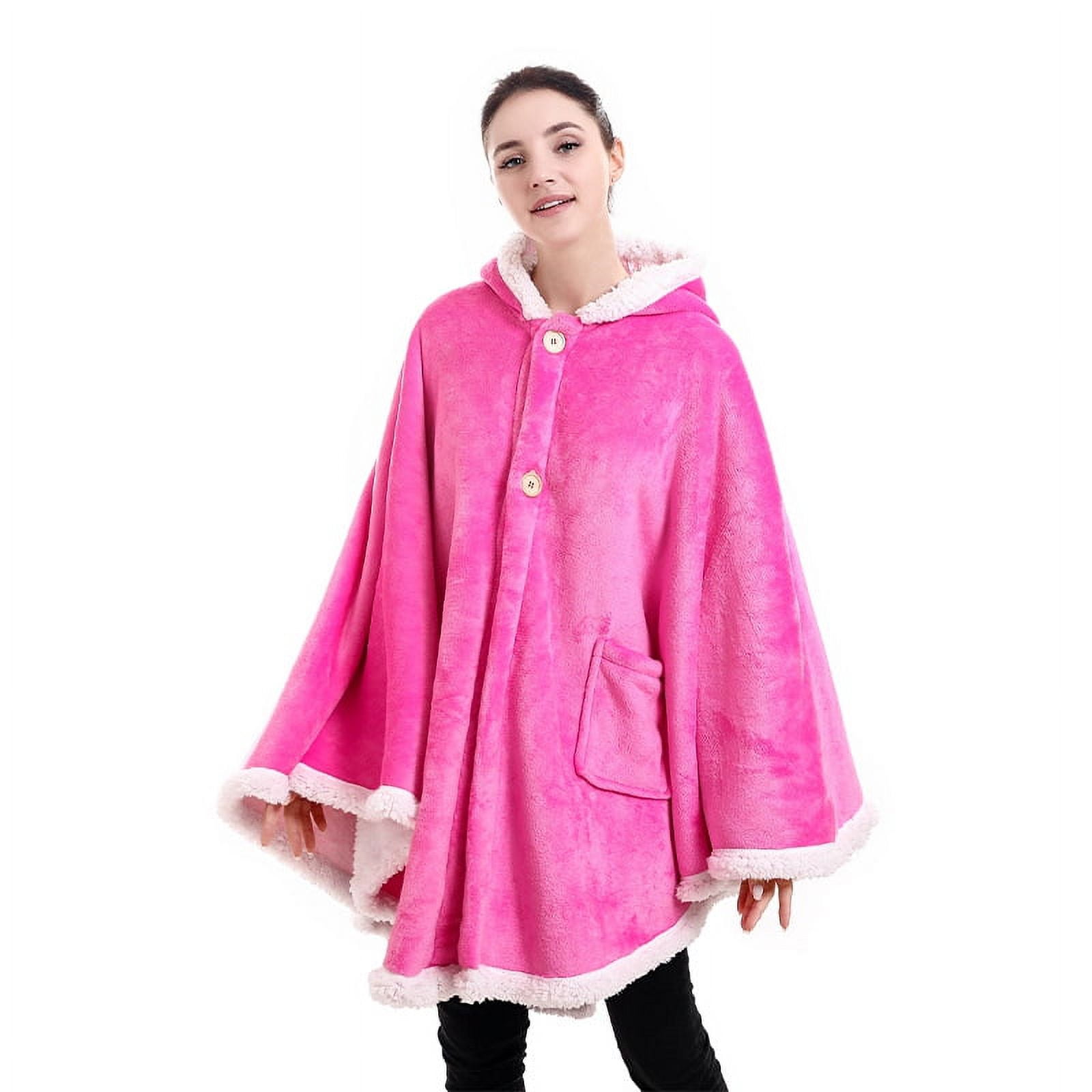 KAMUGO Hooded Blanket for Women Girls, Soft Cute Shawl Pajamas Blanket