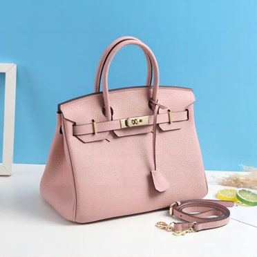 One Shoulder Lychee Pattern Birkin Bag
