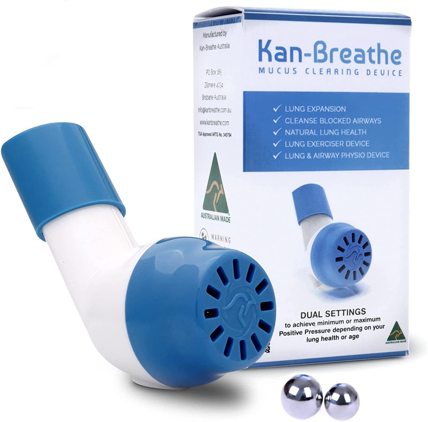 KAN Breathe Natural Breathing Lung Exerciser & Mucus Removal Device