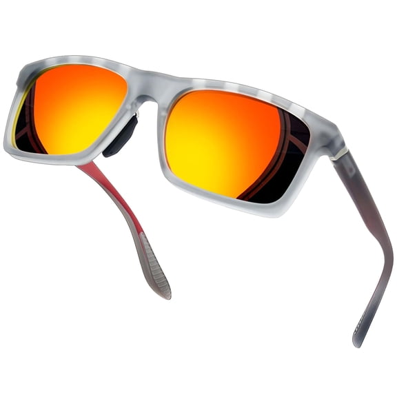 KANASTAL Classic Rectangular Sunglasses - Polarized Lenses for Men Women, Durable TR90 Frame, UV400 Sun Protection, Hollow-Out Design, Gift Ready with Accessories (Red)