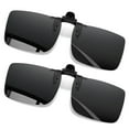 thumbnail image 1 of KANASTAL 2 Pack Clip on Sunglassses Women Men Polarized Rimless Recutangular UV400 Protection Portable Driving Fishing Black, 1 of 9