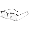 thumbnail image 1 of KANASTAL Anti Blue Light Glasses Men Metal Half Rim Computer Reading Gaming Glasses Blue Light Blocking Anti Fatigue for Digital Screen Grey Frame, 1 of 6