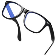KANASTAL Anti Blue Light Glasses for Women Computer Blue Blocking Glasses Men Gaming Reading Screen Anti-fatigue & Anti UV (Black Frame Clear Lens)