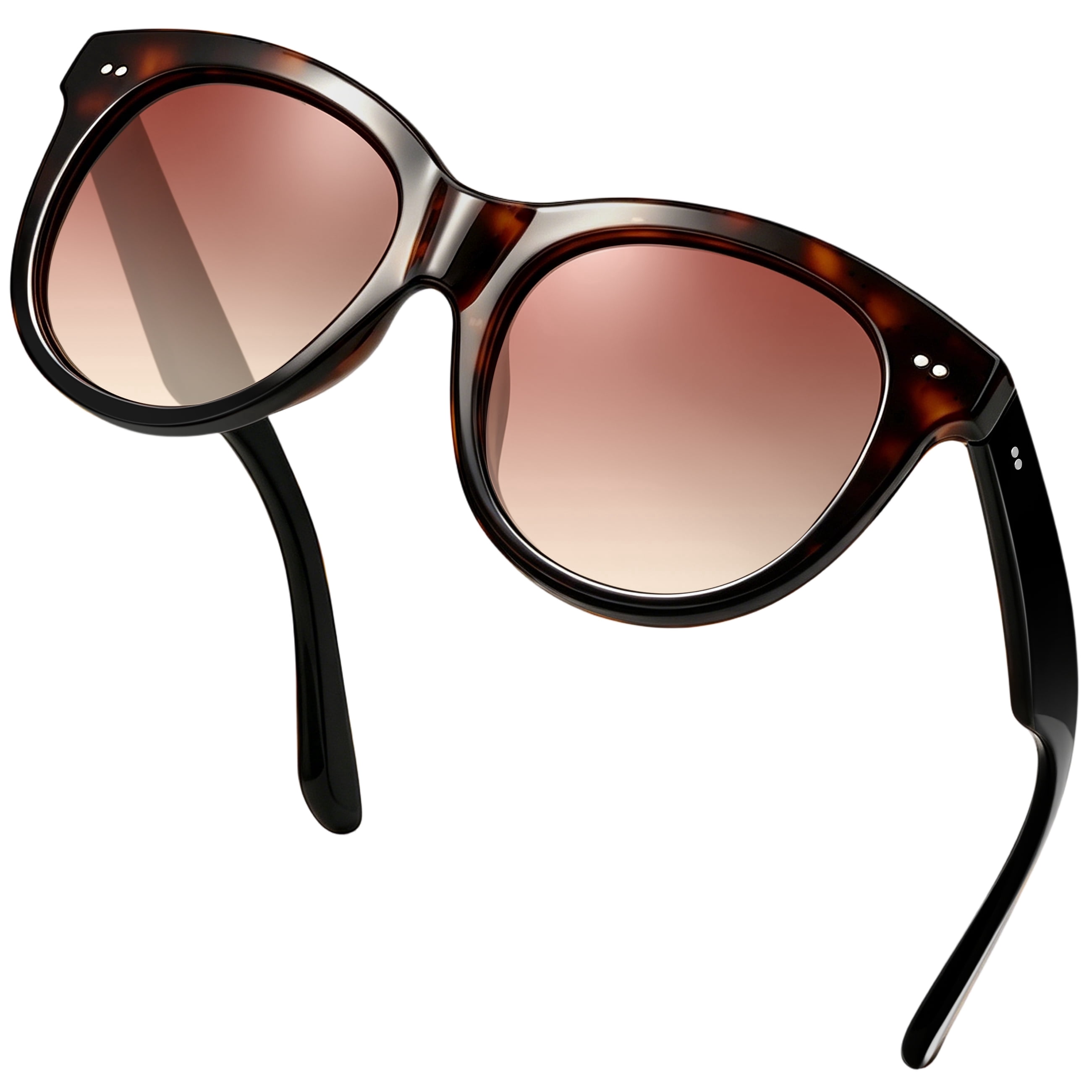 KANASTAL Polarized Sunglasses for Women Brown Big Round  display picture 1