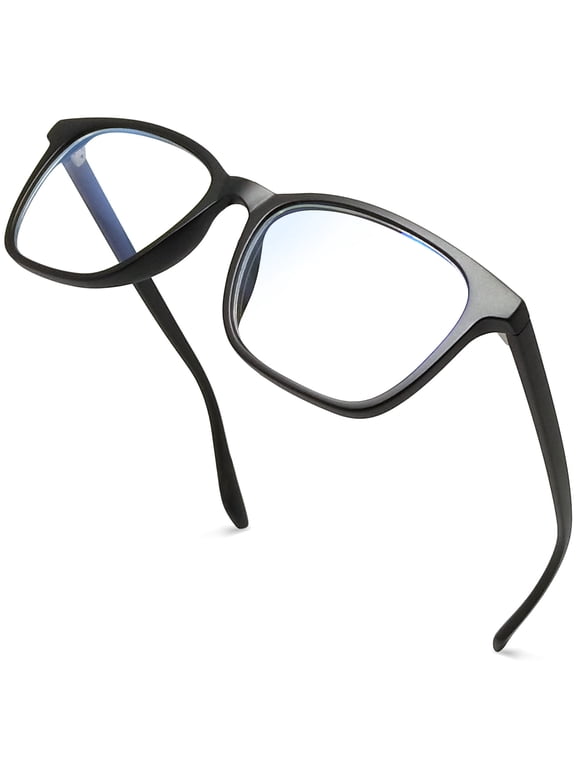 Blue Light Blocking Glasses for Men Women - Anti Blue Light Glasses TR90 Black Frame Comfort Fit for Gaming Computer Screen Use Clear Lens