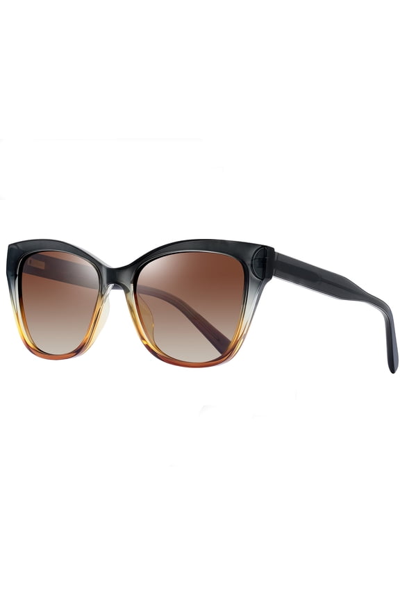Cateye Sunglasses Polarized for Women Men Acetate-TR90 Frame Retro Fashion Pointy Party Sun Glasses Driving Traveling Brown Lens