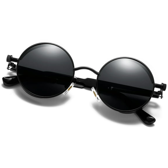 KANASTAL Hippie Round Sunglasses for Women Men Circle Sun Glasses UV400 Protection(Black)