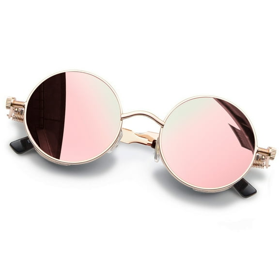 KANASTAL Hippie Round Sunglasses for Women Men Circle Sun Glasses UV400 Protection(Pink)