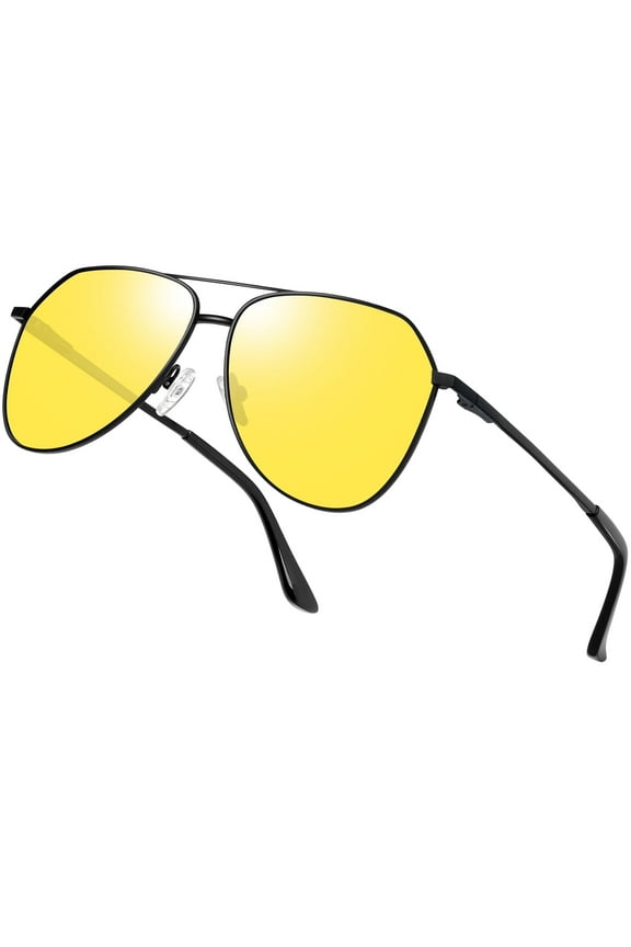 Night Vision Glasses for Men Women Classic Aviation UV Protection Sunglasses for Driving Fishing Hiking