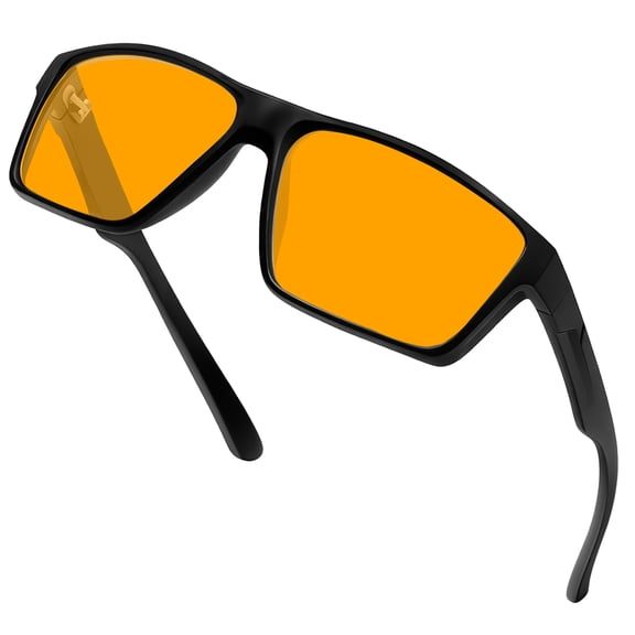 KANASTAL Orange Blue Light Blocking Glasses Mens Gaming Glasses Blue Light Filter Computer Screen Women Anti Glare UV400 - Black Frame Orange Lens