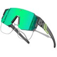 thumbnail image 1 of KANASTAL Over Glasses Sunglasses for Men Women Fit over Wraparound Sport Sun GLasses Cycling Mirrored Green Lens, 1 of 7