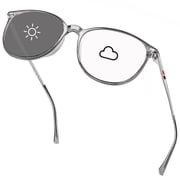 KANASTAL Photochromic Blue Light Glasses Men Women Blue Light Blocking Glasses Anti Fatigue Color Changing Glasses Comfort Fit for Gaming Computer Screen Transitional Transparent Gray Frame