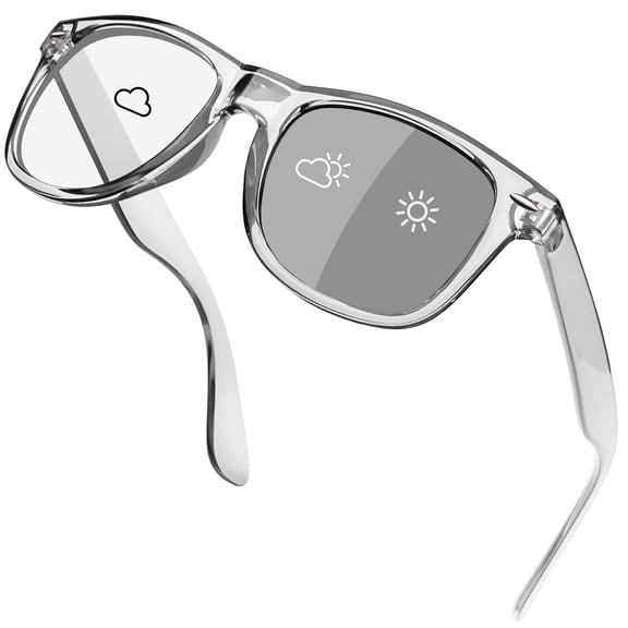 KANASTAL Photochromic Glasses Women Men Anti Blue Light Blocking Glasses Color Changing Sunglasses Anti Eyestrain, Anti Glare for Computer Screen Driving Gray Frame