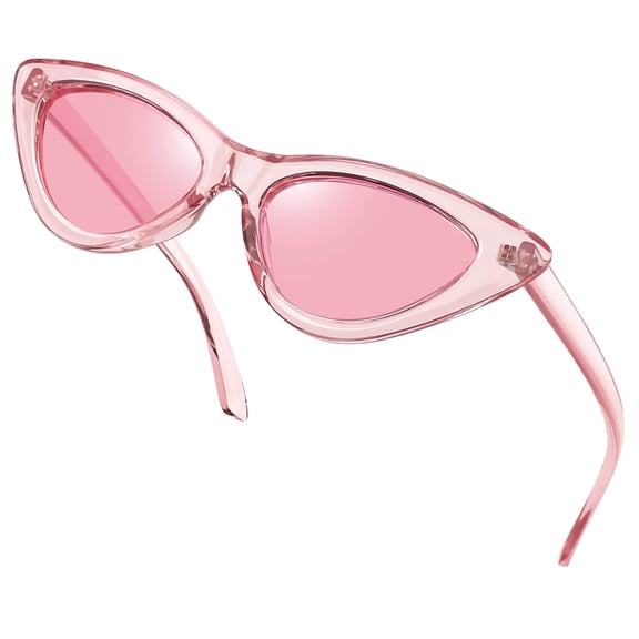 KANASTAL Polarized Cat Eye Sunglasses for Women, Trendy Retro Narrow Pointy Cateye Womens Sun Glasses with Polarized UV400 Protection Party Sunglasses Pink