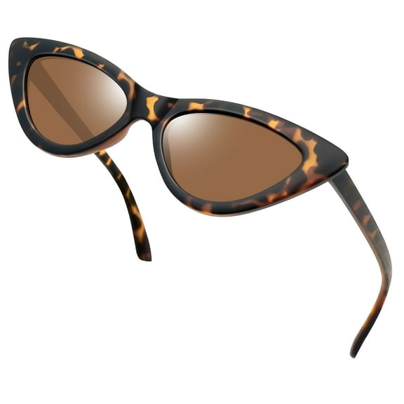 KANASTAL Polarized Cat Eye Sunglasses for Women, Trendy Retro Narrow Pointy Cateye Womens Sun Glasses with Polarized UV400 Protection Party Sunglasses Tortoise