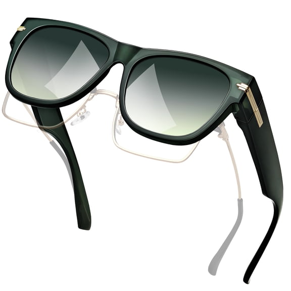 KANASTAL Polarized Fit Over Glasses Sunglasses for Women Trendy Square Wrap Around Shades for Driving Riding UV Protection Lightweight