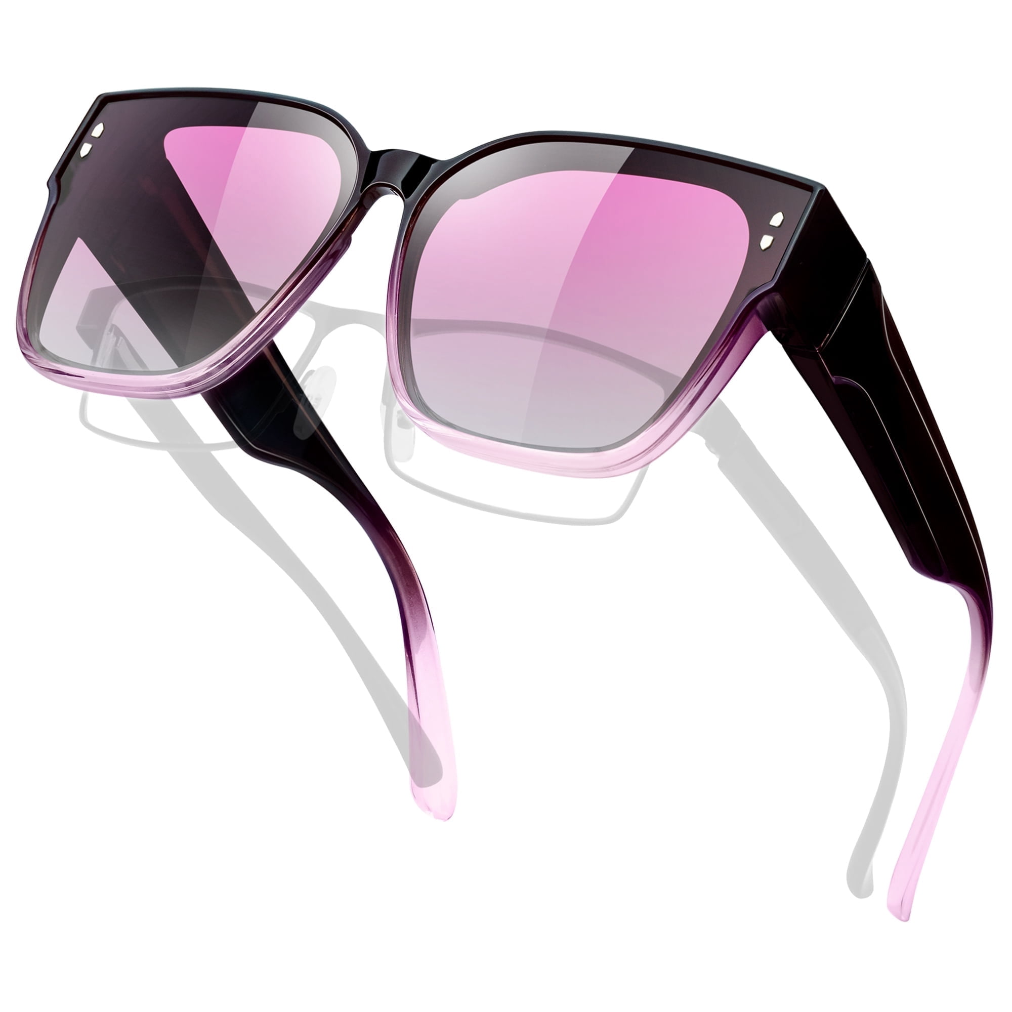 Over Glasses Sunglasses Polarized Cateye Shades for Driving TR90 Frame Amazon.com: TINHAO Polarized Sunglasses Fit Over Glasses for  main image 2