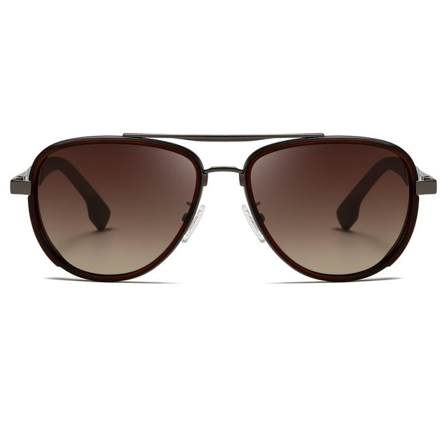 KANASTAL Polarized Round Pilot Sunglasses for Men Women - UV400 Protection, Retro Double Bridge Design, Comfortable Spring Hinges, Driving Shades
