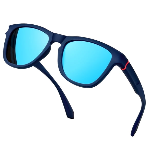 KANASTAL Polarized Sunglasses for Men Women, Lightweight Square Sun Glasses with UV Protection for Driving Fishing Blue