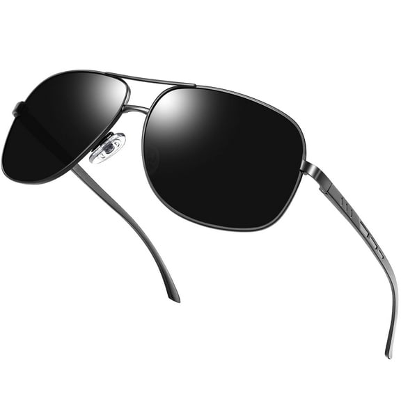 KANASTAL Polarized Sunglasses for Men Women Classic Military Shades Metal Aviator Retro Sun Glasses Black Lens UV400 Protection for Driving Fishing Travel Sunmmer Vacation Grey Frame