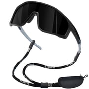 KANASTAL Sports Sunglasses Men Polarized Black Sun Glasses Women Wrap Around UV400 Protection Shades Ski Climbing Hiking Cycling Sailing Running