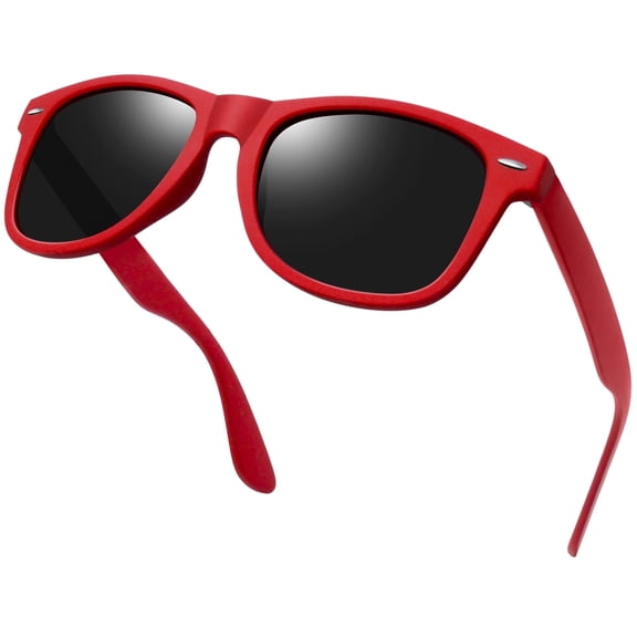 KANASTAL Square Polarized Sunglasses for Women Men UV Protection Retro Trendy Design Sun Glasses(Red)