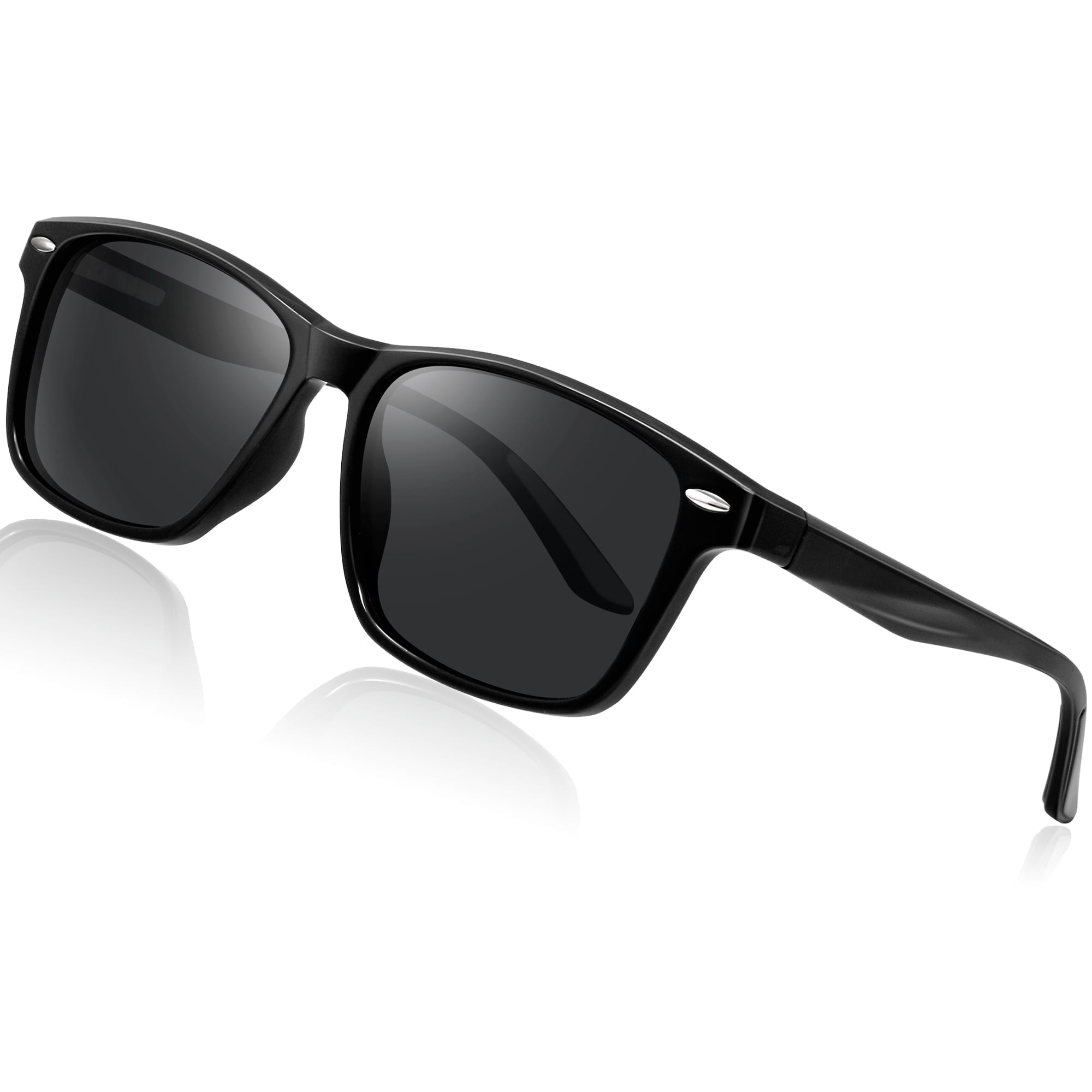 Black Square Polarized Sunglasses for Men Women Stylish Trendy DUCO Retro Square Polarized Sunglasses for Men Women Trendy  main image 2