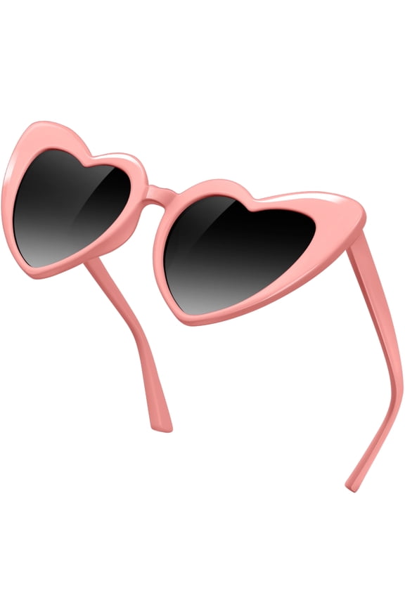 Heart Shaped Sunglasses for Women Pink, Retro Pointy Sun Glasses UV400 Protection Sunnies for Party Valentine's Day Wedding Gift