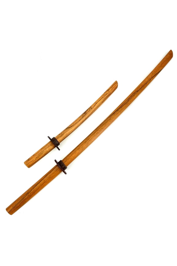 KANASUJI Oak Bokken Set - Master Quality Wooden Sword Set (Long and Short)