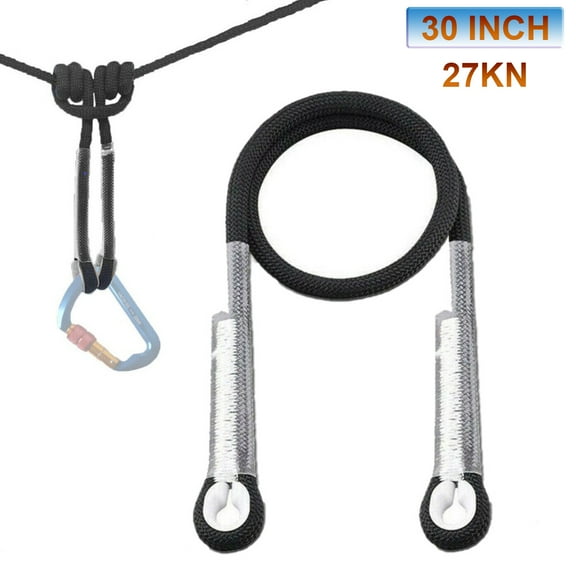 KANCOKIT 10mm Prusik Cord Pre-Sewn, 27KN Eye-to-Eye Nylon Prusik Loop, Double Braid Utility Climbing Rope for Arborist Rescue 30in