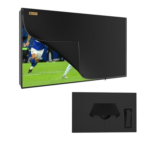 KANCOKIT 30"-32" Outside TV Cover, Waterproof TV Cover With Zipper, 360° Protection for Outside Flat Screen Televisions with Mounts and Stands, Black