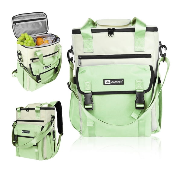 KANCOKIT 36 Cans Cooler Backpack, Soft Backpack Coolers Insulated Leak Proof for Women, Portable Lunch Box Tote for Picnic Beach Camping, Green