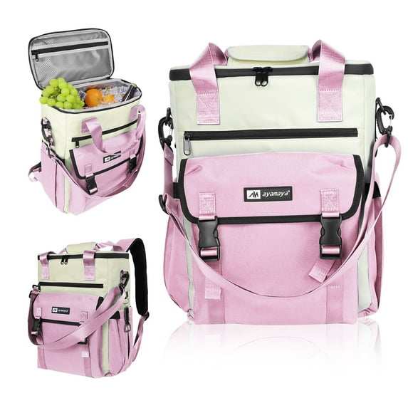 KANCOKIT 36 Cans Cooler Backpack, Soft Backpack Coolers Insulated Leak Proof for Women, Portable Lunch Box Tote for Picnic Beach Camping, Pink