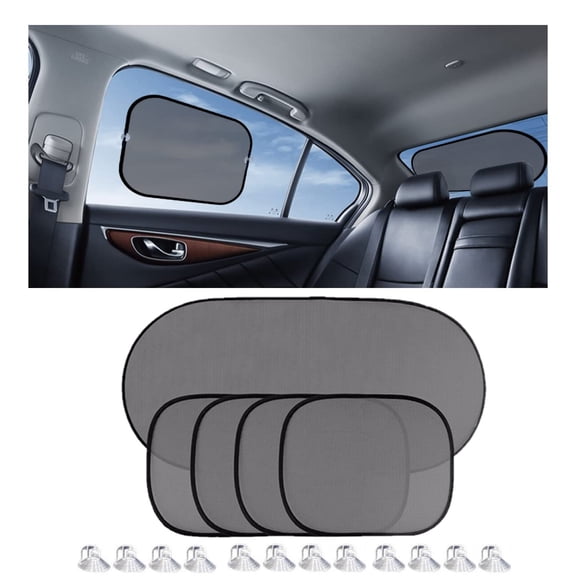 KANCOKIT 5PCS Car Window Shades, UV Protection Car Sun Shades for Side and Rear Windows, Universal Visor with Suction Cup for Baby Kids Pets